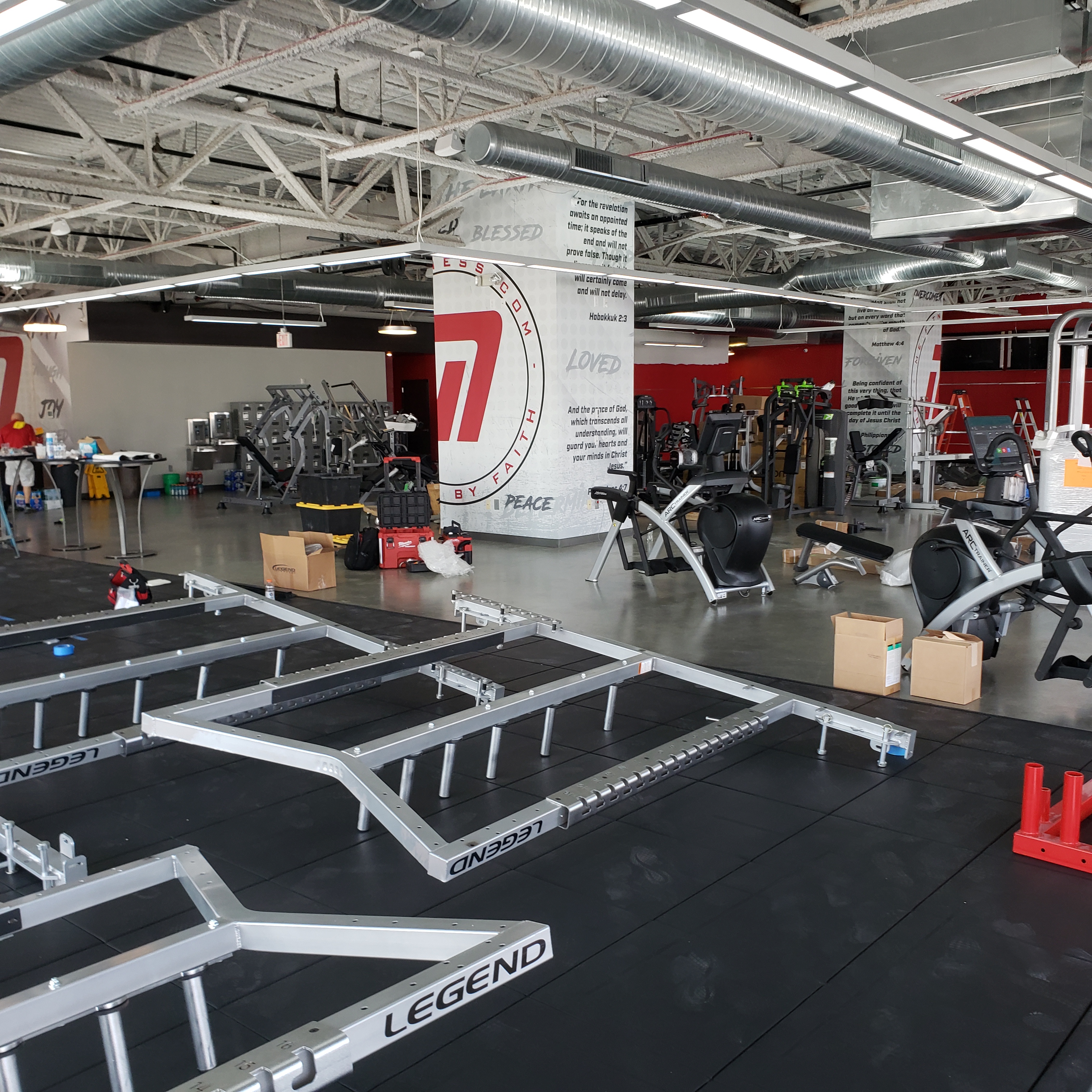 gym equipment in a gym